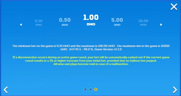 RTP и волатильность в Balloon